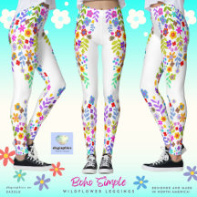 Boho eenvoudige Wildflower Leggings