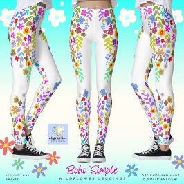 Boho eenvoudige Wildflower Leggings
