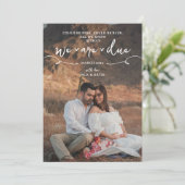 Boho eerste Baby neutrale zwangerschapsaankondigin Aankondiging (Staand voorkant)