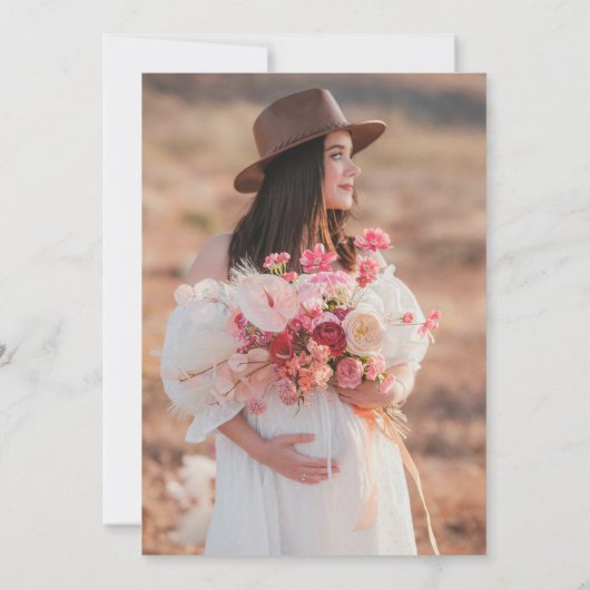Boho eerste Baby neutrale zwangerschapsaankondigin Aankondiging (Achterkant)
