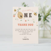 Boho Eerste bijendag 1e bijenverjaardag Bedankkaart (Staand voorkant)