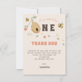 Boho Eerste bijendag 1e bijenverjaardag Bedankkaart
