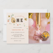 Boho Eerste bijendag 1e bijenverjaardag foto Kaart (Voorkant)