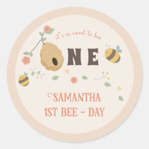 Boho Eerste bijendag 1e bijenverjaardag Ronde Sticker