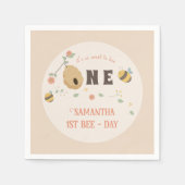 Boho Eerste bijendag 1e bijenverjaardag Servet (Voorkant)