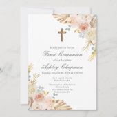 Boho eerste communie uitnodiging in het Spaans (Voorkant)