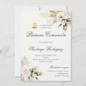 Boho eerste communie uitnodiging in het Spaans (Voorkant)