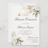 Boho eerste communie uitnodiging in het Spaans (Voorkant)