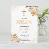 Boho Eerste Heilige Communie Uitnodiging (Staand voorkant)