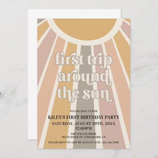 Boho eerste reis om de eerste zondag kaart (Voorkant / Achterkant)