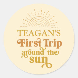 Boho eerste reis om de eerste zondag ronde sticker