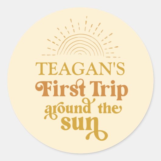 Boho eerste reis om de eerste zondag ronde sticker (Voorkant)