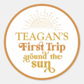 Boho eerste reis om de eerste zondag ronde sticker (Voorkant)