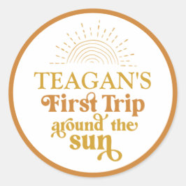 Boho eerste reis om de eerste zondag ronde sticker