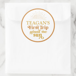 Boho eerste reis om de eerste zondag ronde sticker