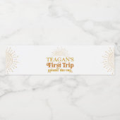 Boho eerste reis om de eerste zondag waterfles etiket (Enkel label)