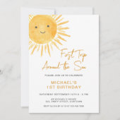 Boho eerste reis rond de Sun Boy's 1e verjaardag Kaart (Voorkant)