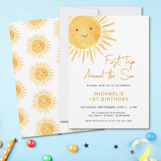 Boho eerste reis rond de Sun Boy's 1e verjaardag Kaart