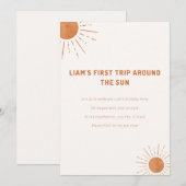 Boho eerste reis rond de zon 1e verjaardag Invita Kaart (Voorkant / Achterkant)