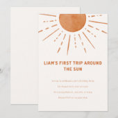 Boho eerste reis rond de zon 1e verjaardag Invita Kaart (Voorkant / Achterkant)