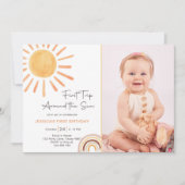 Boho eerste reis rond de zon 1e verjaardag Invita Kaart (Voorkant)