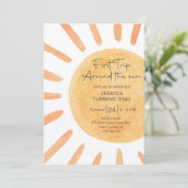 Boho eerste reis rond de zon 1e verjaardag Invita Kaart (Staand voorkant)