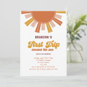 Boho eerste reis rond de zon 1e verjaardag kaart (Staand voorkant)