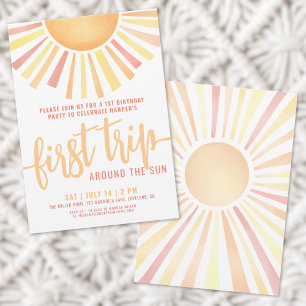 Boho Eerste Reis Rond De Zon 1e Verjaardag Kaart