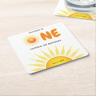 Boho eerste reis rond de zon 1e verjaardag kartonnen onderzetters