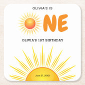 Boho eerste reis rond de zon 1e verjaardag kartonnen onderzetters (Voorkant)