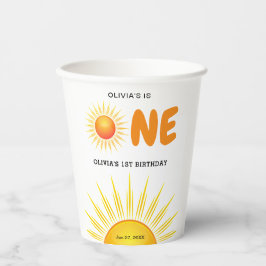 Boho eerste reis rond de zon 1e verjaardag papieren bekers