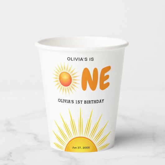 Boho eerste reis rond de zon 1e verjaardag papieren bekers (Voorkant)