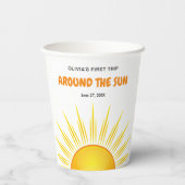 Boho eerste reis rond de zon 1e verjaardag papieren bekers (Achterkant)