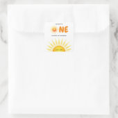 Boho eerste reis rond de zon 1e verjaardag vierkante sticker (Tas)