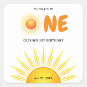 Boho eerste reis rond de zon 1e verjaardag vierkante sticker (Voorkant)