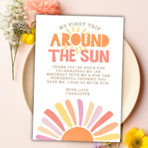 Boho eerste reis rond de zon bedankje kaart