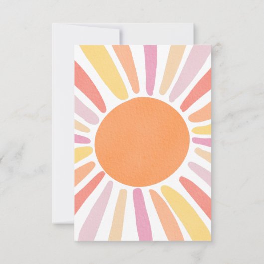 Boho eerste reis rond de zon bedankje kaart (Achterkant)