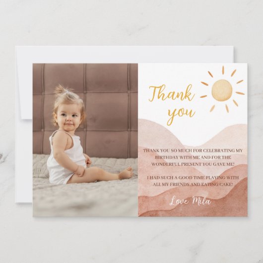 Boho eerste reis rond de zon Dank u kaart Verjaard (Voorkant)