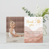 Boho eerste reis rond de zon Dank u kaart Verjaard (Staand voorkant)