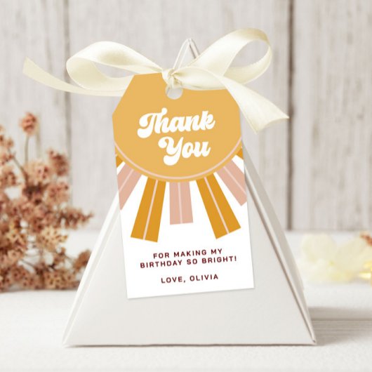 Boho eerste reis rond de zon eerste verjaardag cadeaulabel