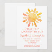 Boho eerste reis rond de zon eerste verjaardag Inv Kaart (Voorkant / Achterkant)