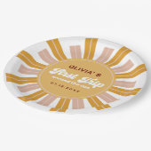 Boho eerste reis rond de zon eerste verjaardag papieren bordje (Gekanteld)
