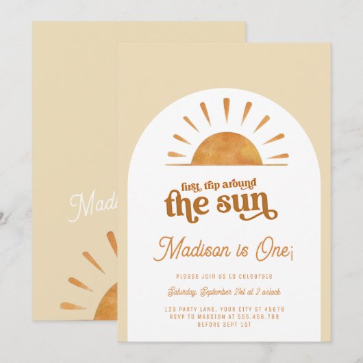 Boho eerste reis rond de zon kaart (Voorkant / Achterkant)