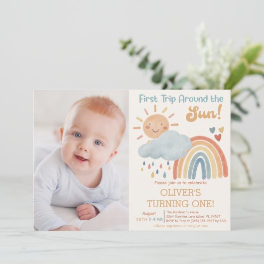 Boho eerste reis rond de zon kaart (Staand voorkant)