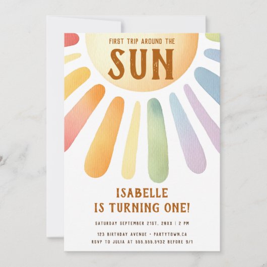 Boho eerste reis rond de zon kaart (Voorkant)