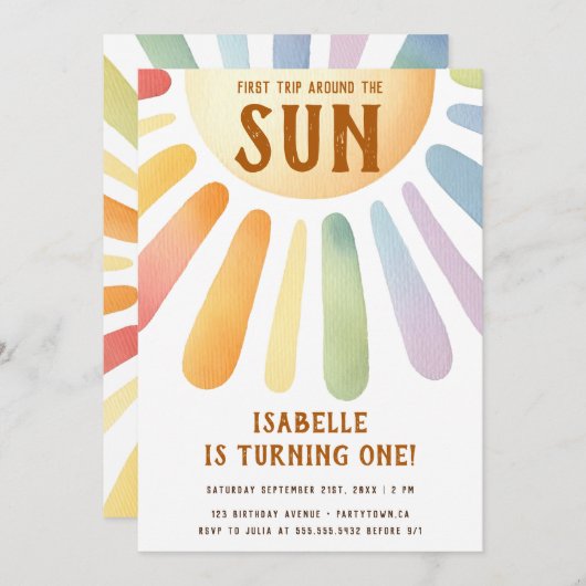 Boho eerste reis rond de zon kaart (Voorkant / Achterkant)