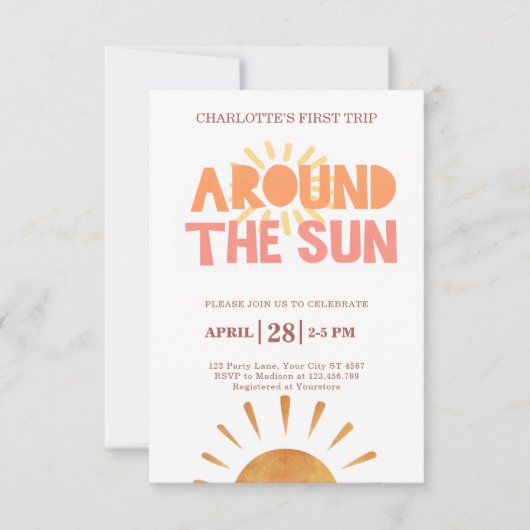 Boho eerste reis rond de zon kaart (Voorkant)