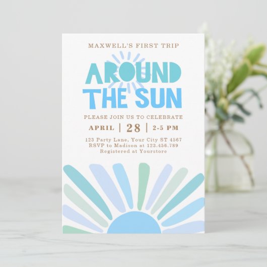 Boho eerste reis rond de zon kaart (Staand voorkant)