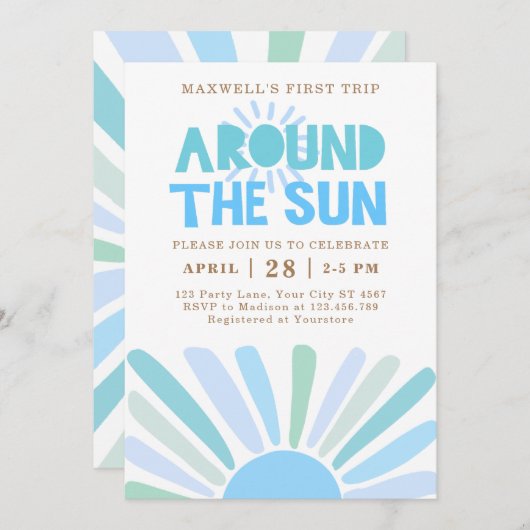 Boho eerste reis rond de zon kaart (Voorkant / Achterkant)