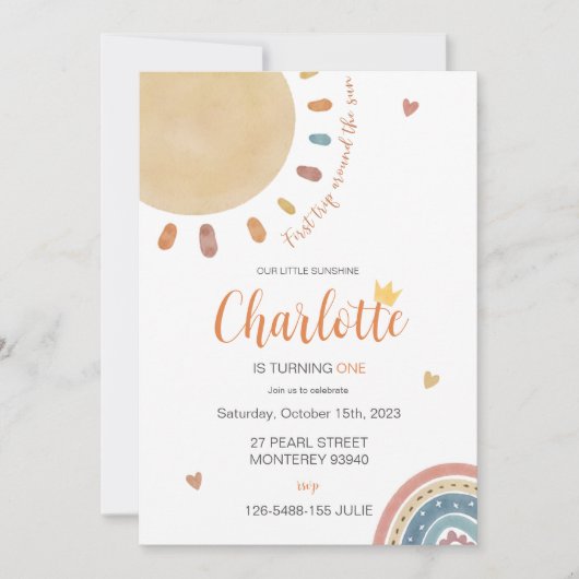 Boho eerste reis rond de zon kaart (Voorkant)